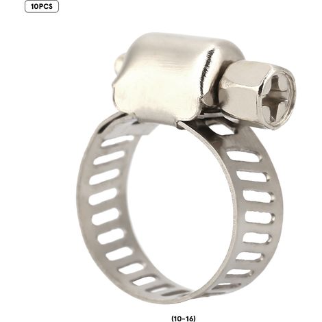 Worm Gear Drive Hose Clamps Stainless Steel Clips Fastener (10mm-16mm)