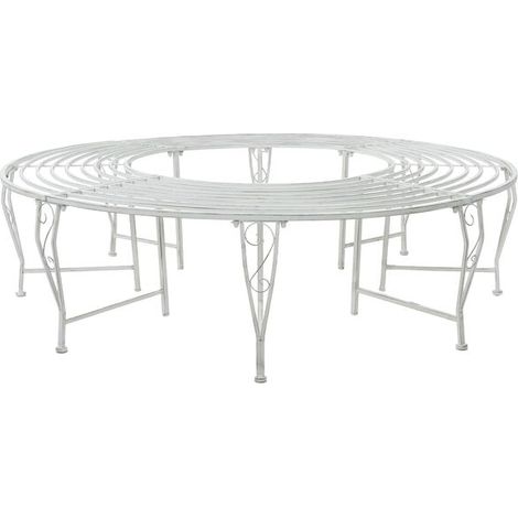 Banc en forme d'arbre, 8 places, 160 cm de diamètre x 44 cm de largeur, en acier. (1/5)