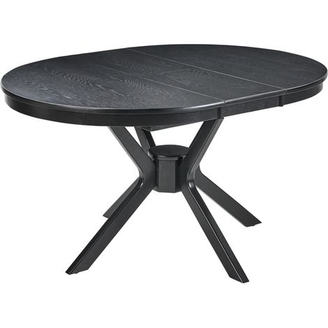 Mesa de comedor redonda diseño retro extensible comedor sala de estar roble negro Tymis