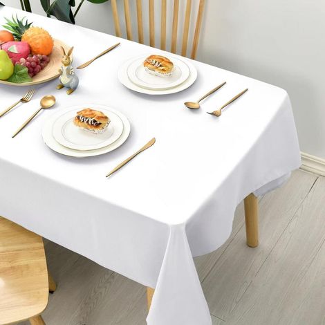 Nappe 140x200cm rectangulaire, résistante aux intempéries, lavable, blanche