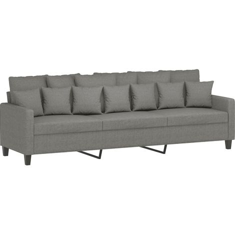 Divano a 3 Posti Grigio Scuro 210 cm in Tessuto vidaXL (1/5)