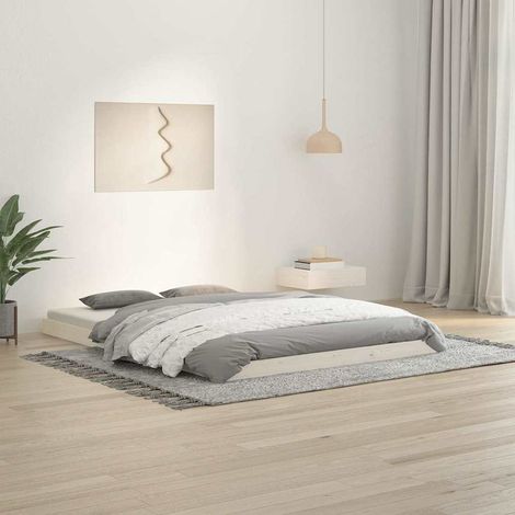 Estructura de cama sin colchón madera de pino blanco 135x190 cm (1/5)