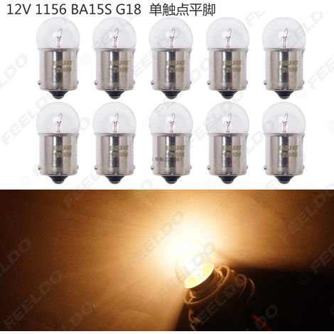 Ampoule de feu arrière de voiture 12V 1156 BA15S G18, ampoule de feu stop, ampoule de clignotant, ampoule halogène, lumière blanc chaud