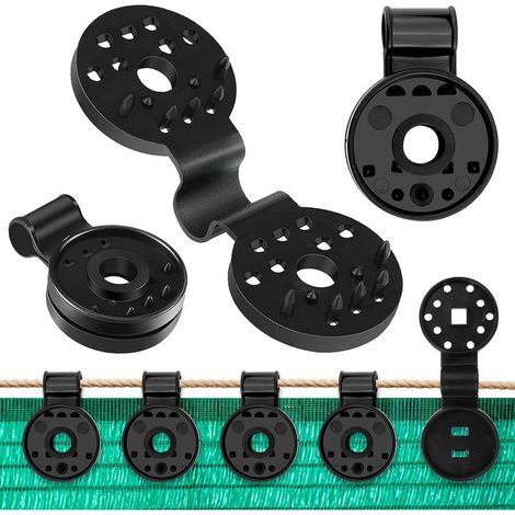 100 Pièces Clips Plastiques pour Toile d'Ombrage, Clips de Fixation Brise Vue, Clip Spécial avec Oeillet pour Toile, Pergola, les Serres et la Protection Solaire Attache Bache (1/5)
