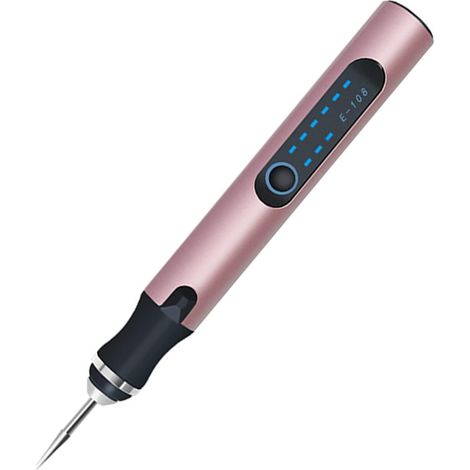 Machine à graver sans fil rechargeable par USB, machine à graver rotative portable, adaptée aux bijoux, au bois, au verre et à la pierre (rose). (1/4)