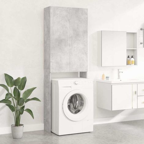vidaXL Waschmaschinenschrank Betongrau 64x25,5x190 cm (1/5)