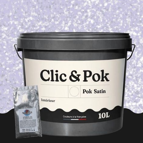 Peinture Effet Pailleté pour Murs & Plafonds - POK PAILLETTE - 10L - Sorbet Violet (1/4)