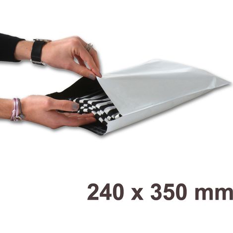 Lot de 10 Enveloppes plastiques blanches opaques FB03 - 240x350 mm (1/4)