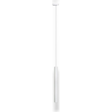 Faretto LED Pendente a Sospensione bianco per Binario Monofase 3W 300lm 4000K Fascio 30° in Alluminio per Illuminazione d’Accento Interni Luce Naturale 4000K