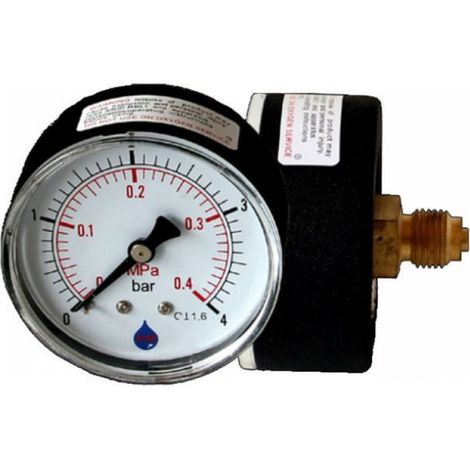 Manomètre - 63 mm - Plage 0 1 à 25 bar - Entrée arrière 1/4 pouce BSP - Pour applications hydrauliques - 1 pièce