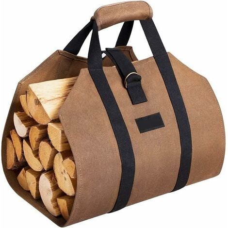 Panier à bûches et sac à bûches Bois de Chauffage Porte-bûches Toile cheminée Bois Sac de Transport Extra Grand Porte-Bois de Chauffage paniers de Bois de Chauffage intérieurs pour Camping Toile Sac à (1/4)
