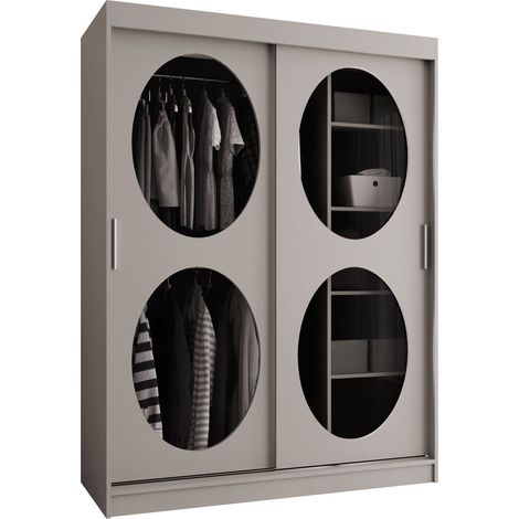 Armario Hartford 527, Cachemira, 200x150x62cm, Puertas de armario: Correderas, Número de estantes: 3 (1/5)