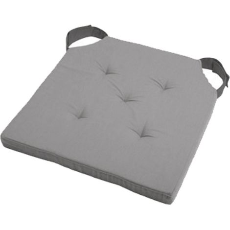 Homemaison – Galette de chaise réversible 38 x 38 cm – 100% coton – Attaches par scratchs – Confort pour chaises de bureau et repas