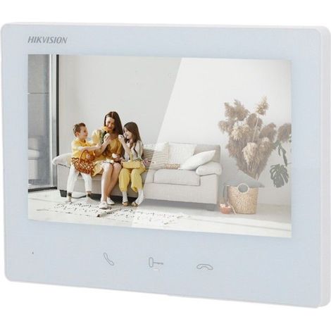 Moniteur d'interphone vidéo tactile TFT Hikvision 7" - DS-KH7300EY-TE2/Blanc