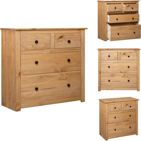 Buffet 80x40x83 cm Pin Gamme Panama - Buffet Rustique - Meuble De Rangement - Buffet En Bois - Commode - Mobilier Salon (1/5)