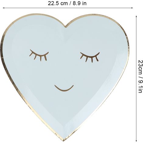 Lot de 8 assiettes en carton jetables bleues de 23 cm (9 pouces) en forme de gâteau, idéales pour les fêtes, les barbecues et les pique-niques. (1/5)