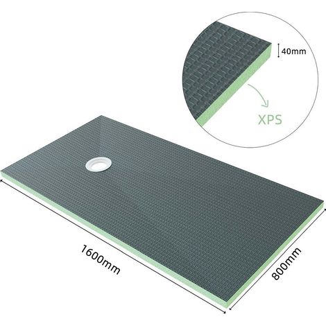 1600x800x40mm Duschboard XPS Platten 40mm Duschtasse befliesbar bodeneben Duschelement (1/3)