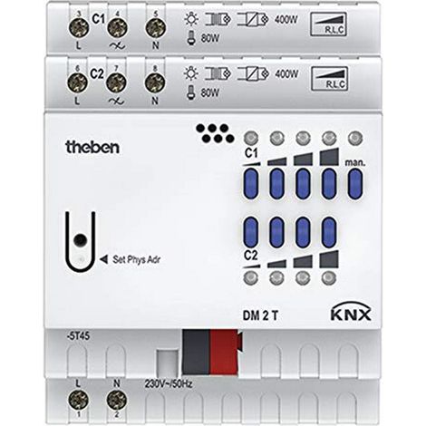 Variador Theben KNX UNIVERSALDIMMAKTOR 2F.DM2T control iluminación domótica