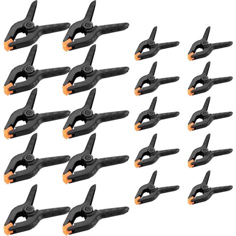 Ensemble de 20 pinces à ressort, serre-joints pour outils de bricolage, pinces de serrage, pinces de préhension pour la photographie en atelier de menuiserie - 5 cm / 7,5 cm (1/5)