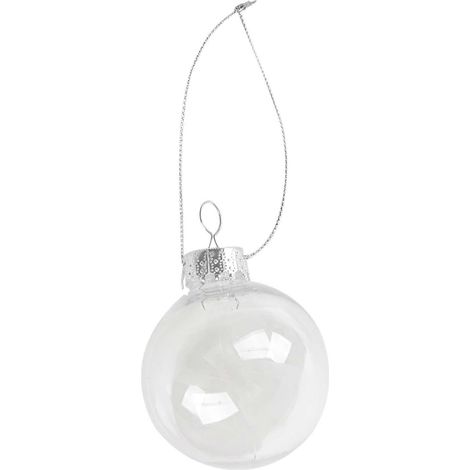 Boules de Noël transparentes à faire soi-même, incassables, en plastique sans couture, pour décorer le sapin ou la maison - 60 mm, quantité : 4 (1/5)