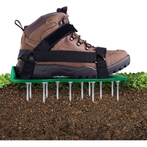 Sandales Aérateur Pelouse Installation Gratuite, Chaussure à Gazon Chaussures à Ongles Scarificateur Gazon Chaussures pour Gazon Jardin (1/5)