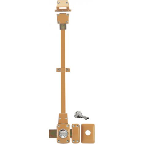 THIRARD - Verrou à bouton Mirage 6 pour porte d'entrée, cylindre 45mm, tringle 2 pts en acier, haut, droit, 3 clés, bronze - THIRARD (1/5)