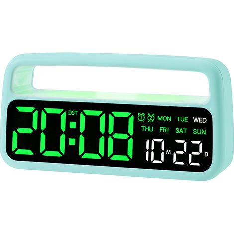 Este despertador digital para dormitorio cuenta con luz nocturna, pantalla grande, doble alarma, reloj electrónico, iluminación ambiental y tres niveles de intensidad de luz. Ideal para adultos, niños (1/5)