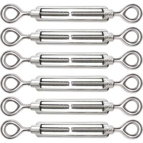 6 tendeurs M5 réglables en acier inoxydable 304 avec œillet pour tendeur de câble, accessoires pour tendeur de câble en acier. (1/5)