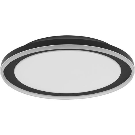 OSRAM Plafonnier LED ORBIS Pederson avec anneau en plastique, noir, 24 W, 1450 lm, 3000 K, 830 blanc chaud agréable, 450 mm de diamètre, protection IP20, vis de montage et chevilles incluses (1/4)