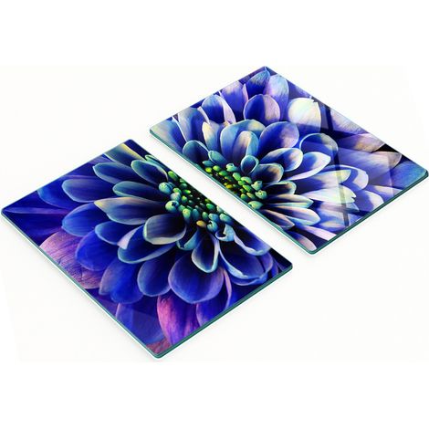 Set di taglieri da cucina in vetro temperato con stampa di aster, 2x40x52 cm (1/5)