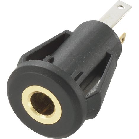 TRU COMPONENTS 718587 Klinken-Steckverbinder 3.5 mm Buchse, Einbau vertikal Polzahl: 3 Stereo Schwar