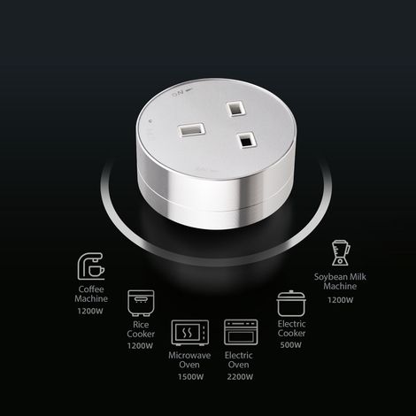 Prises sur rail, prises de courant sur rail, prises électriques mobiles sur rail, adaptateurs pour rails électriques pour bureau, cuisine et salon pour la deuxième génération de rails. (1/5)