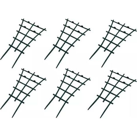 6er-Pack robuste, geschichtete Klettergitter aus Kunststoff für Garten, Terrasse, Blumen und Gemüse - Crezuo