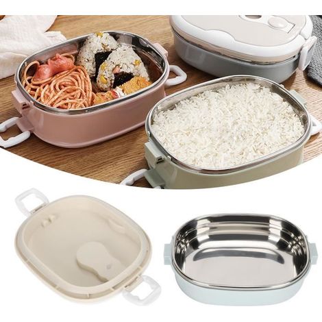 Boîte à Repas Isotherme Acier Inoxydable Portable Gris (1/4)