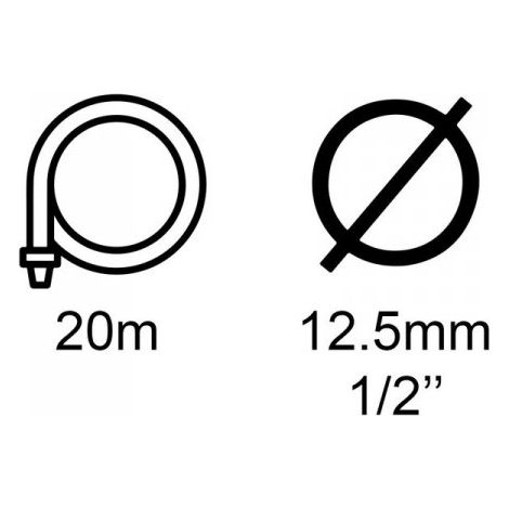 Tubo Irrigazione Retinato 3 Strati Nero Verde 1/2'' 12,5mm 20 Metri Tubo Flessibile da Giardino