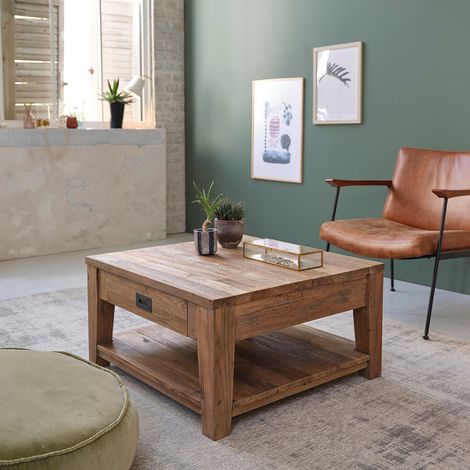 Table basse en teck recyclé massif (1/5)