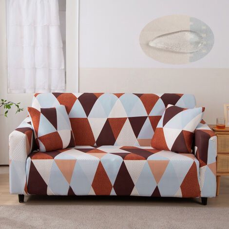 BUNTHAUS Housse de Canapé 2 Place 140180cm Couverture Canapé avec Accoudoirs Moderne Couvre Canapé Elastique Universelle Revêtement de Canapé Housse de Protection Brun (1/3)