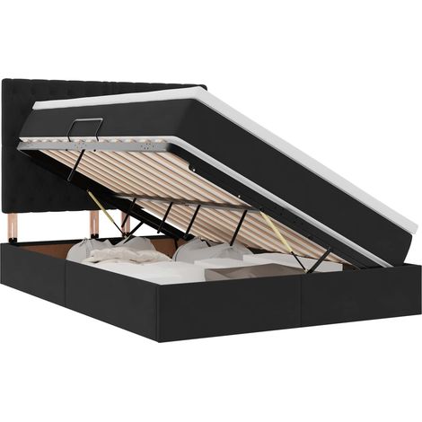 Maison Exclusive - LED-Speicherbett mit Matratze Schwarz 140 x 19