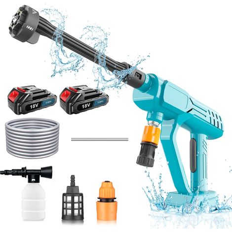Idropulitrice Portatile Senza Fili, Idropulitrice Autolavaggio da 45 Bar, Idropulitrice Portatile ad Alta Pressione con Batteria da 3,0 Ah, Pulitrice Portatile Accessori (1/5)
