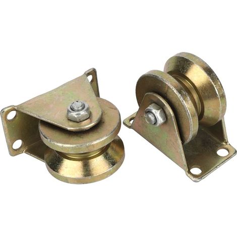 Roue à rainure en V Roulette rigide robuste pour voie, porte roulante, porte coulissante, machines industrielles lot de 2 (1/5)