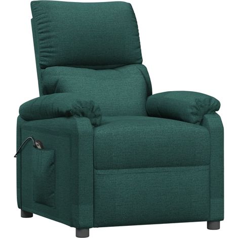 Fauteuil inclinable électrique Vert foncé Tissu vidaXL (1/5)