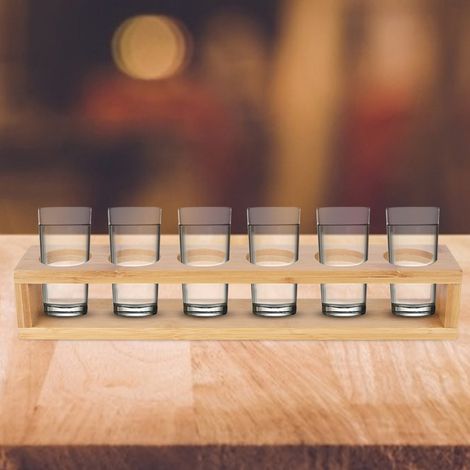 Étagère de présentation en bois pour 6 bouteilles de vin, 6 trous, à une rangée. (1/5)