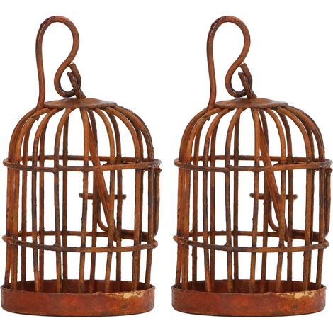 2 cages métalliques pour maisons de poupées, effet rouillé, échelle 1:12, accessoires pour maisons de poupées. (1/5)
