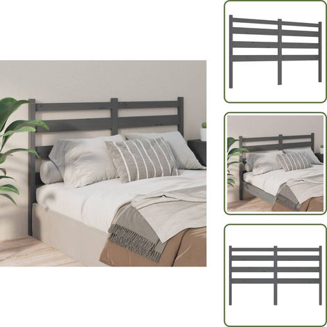 - vidaXL Testiera per Letto Grigia 166x4x100cm in Legno Massello di Pino -
