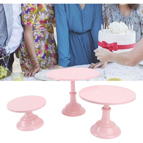 Présentoir à gâteaux en métal de style européen, plateau à desserts pour salon de thé, plateau à pieds hauts, accessoire de mariage, plateau à gâteaux de fête, rose. (1/5)