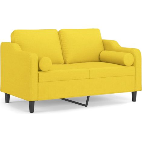 Maison Exclusive - Divano a 2 Posti con Cuscini Giallo Chiaro 120 cm in Tessuto