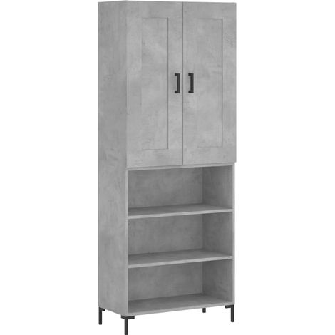 Credenza Madia Buffet Grigio Cemento 69,5x34x180 cm in Legno Multistrato CDS32654 (1/5)