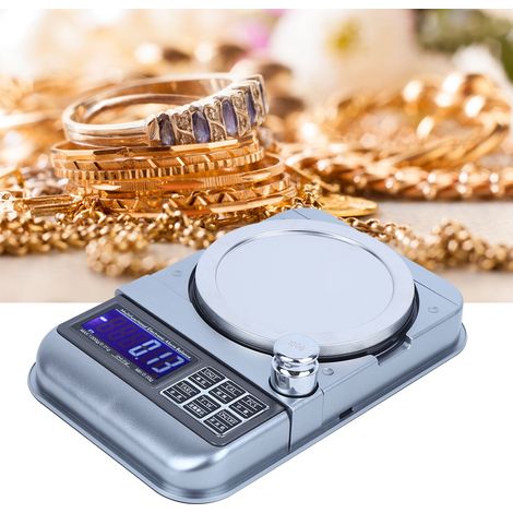 Elektronische Schmuckwaage mit 1000 g/0,01 g Genauigkeit, quantitativer Alarm, tragbar, batteriebetrieben und aufladbar (1/5)