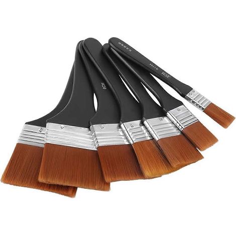 7-teiliges Pinselset mit Griffen, Nylonpinseln, Flachpinseln