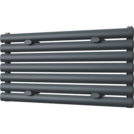 Omeara Axis - Anthracite Horizontal Radiator H406mm x W800mm Single Panel (1/3)
